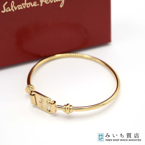 Salvatore Ferragamo サルヴァトーレフェラガモ バングル ブレス ゴールドカラー アクセサリー レディース 箱有 H6788