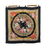 GUCCI グッチ スカーフ シルク100％ 花柄 バスケット柄 ブラック 服飾小物 ok1271