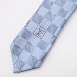 LOUIS VUITTON ルイヴィトン LV M78754 ネクタイ クラヴァット・ダミエ クラシック シルク100 ブルー系 メンズ 206-2