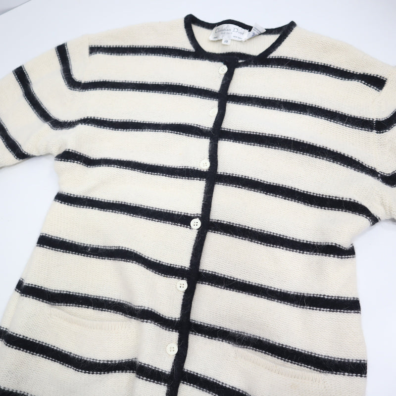 Christian Dior THE SUIT ディオール RN54050 カーディガン ボーダー アウター ラムウール 10サイズ レディース H20686