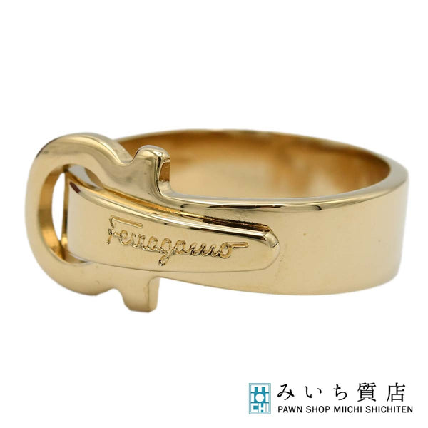Salvatore Ferragamo フェラガモ スカーフリング ガンチーニ ゴールドカラー 約13.9g 服飾小物 H9447