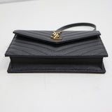 Yves Saint Laurent YSL イヴ サンローラン カサンドラ チェーンウォレット ショルダーバッグ 財布 鞄 ブラック 保管袋有 M3762