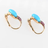 仕上げ済 Pomellato ポメラート ピアス カプリ 18KT 750 約5g ターコイズ アクセサリー ケース有 H8949