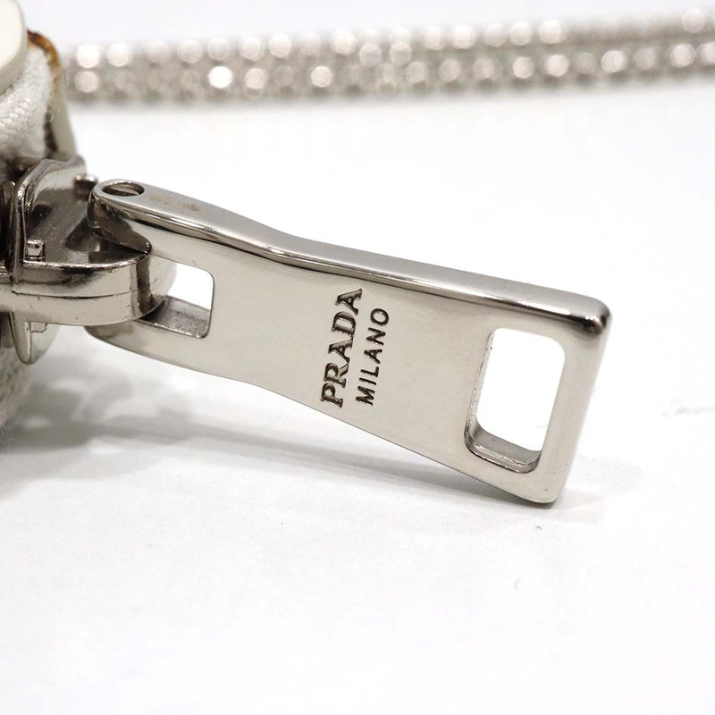 PRADA プラダ トライアングル チェーン ポーチ ミニポーチ ショルダー 1NR005 白 ホワイト コインケース 箱保ストラップ H20533