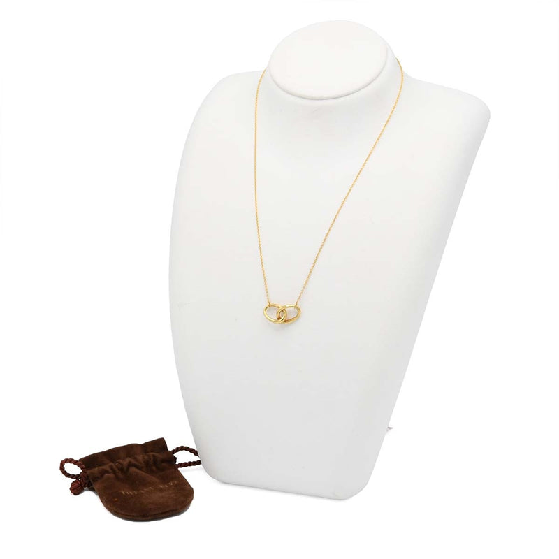TIFFANY&Co. ティファニー ダブルループ ネックレス K18 YG イエローゴールド ペンダント サークル 4.0g k1256