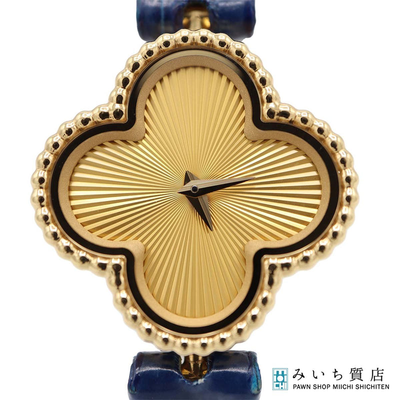 稼働 腕時計 VanCleef&Arpels VCA ヴァンクリーフ アルハンブラ Au750 VCAR08WT00 2025.10月電池交換済 箱保 25k877-1