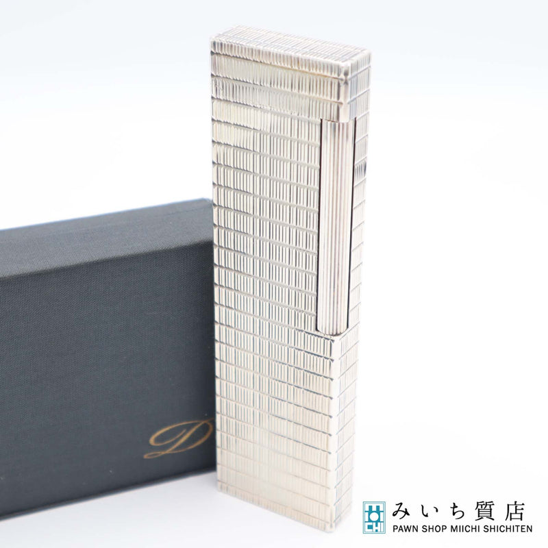 S.T.Dupont デュポン ガスライター 特大 ロング ローラー式 シルバーカラー 喫煙器具 着火確認済 H8171