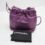 未使用 CHANEL シャネル CHANEL22 ミニ メタリック チェーンショルダー ショルダーバッグ 鞄 パープル系 保管袋 25k642-1