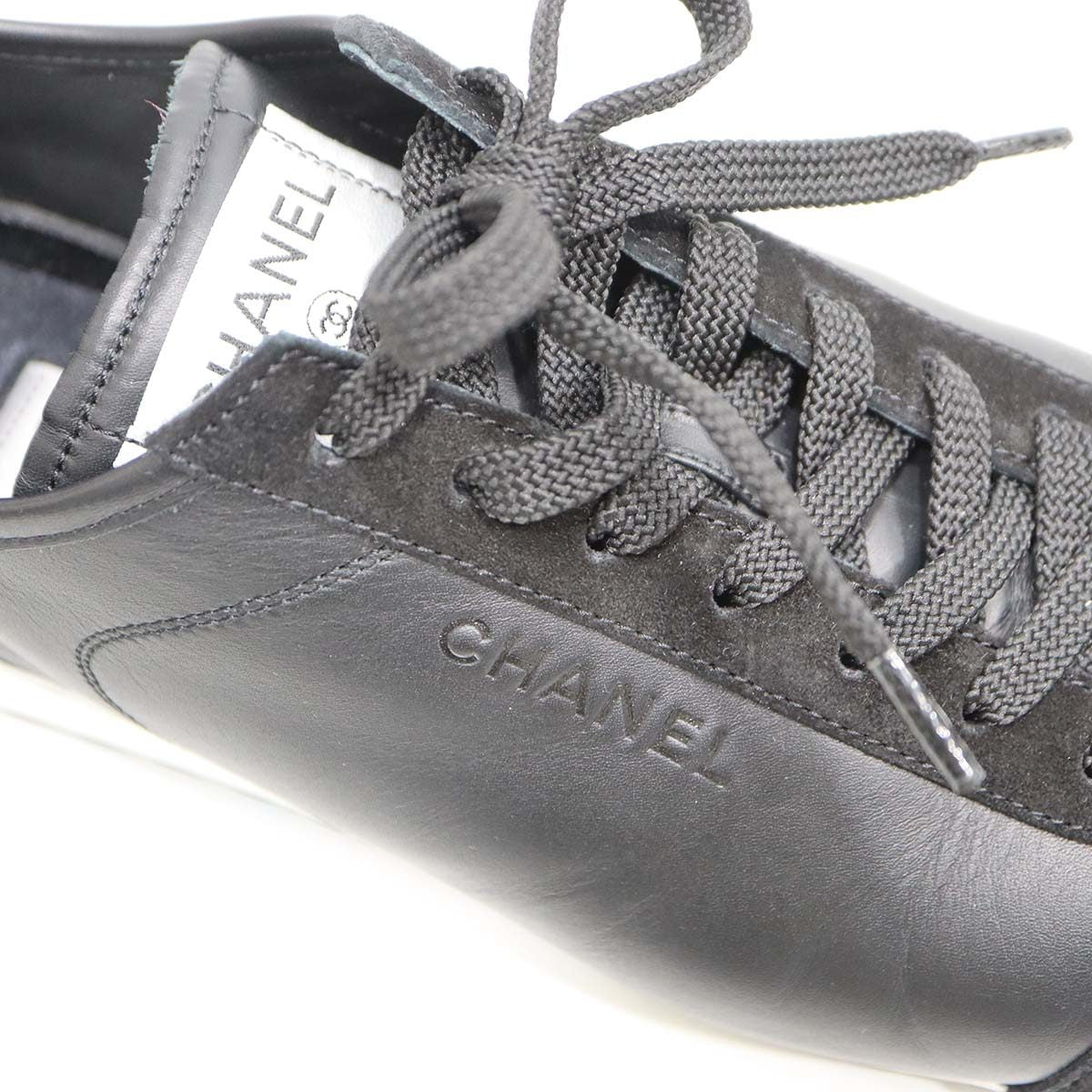 aaa　CHANEL ブラック スニーカー CHANEL シャネル スニーカー ココマーク スエード ブラック 36（約23cm