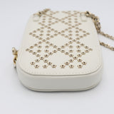 Christian Dior ディオール レディディオール カナージュ フォンホルダー スマホケース スタースタッズ ホワイト系 保管袋 gen117