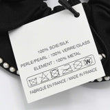 未使用 CHANEL シャネル シュシュ フェイクパール ブラック ヘアアクセサリー 23k252-9