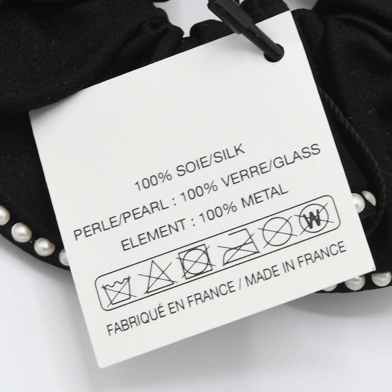 未使用 CHANEL シャネル シュシュ フェイクパール ブラック ヘア