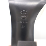 CHANEL シャネル ヒール パンプス G33888 37 23.5cm ホワイト ブラック レディース 箱有 H4044