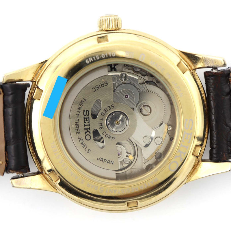 腕時計 稼働 SEIKO セイコー 6R15-01T0 メカニカル 自動巻き デイト 23石 メンズ シルバー色文字盤 ベルト尾錠社外品 25k355-7