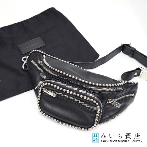 ALEXANDER WANG アレキサンダーワン ウエストバッグ ボディバッグ ブラック レザー ウエストポーチ H20778