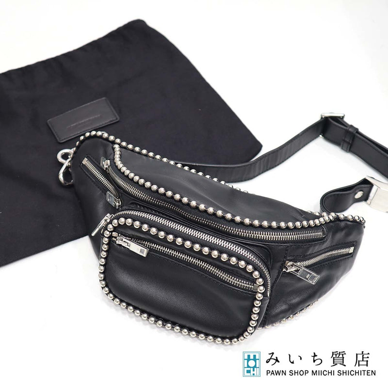 ALEXANDER WANG アレキサンダーワン ウエストバッグ ボディバッグ ブラック レザー ウエストポーチ H20778