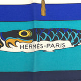 HERMES エルメス スカーフ カレ90 SOIES VOLA 大空に舞うシルク シルク100％ ブルー系 服飾小物 H20493