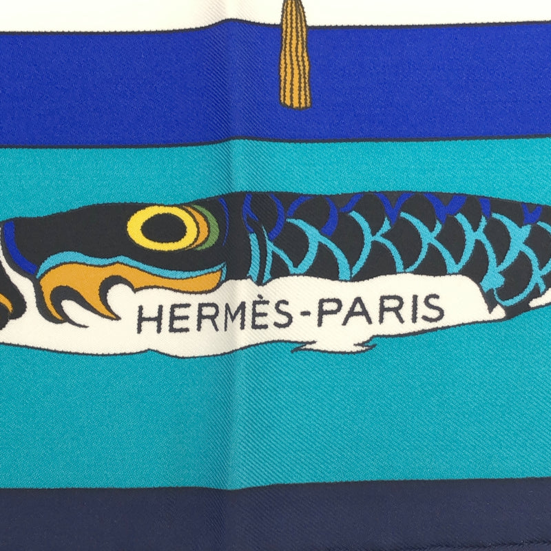 HERMES エルメス スカーフ カレ90 SOIES VOLA 大空に舞うシルク シルク100％ ブルー系 服飾小物 H20493