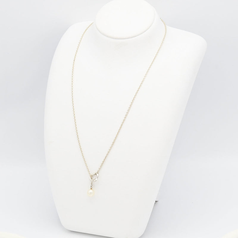 TIFFANY＆Co. ティファニー オープンハート パール ラリアット ネックレス 約5.8g 925 シルバー アクセサリー レディース H4770