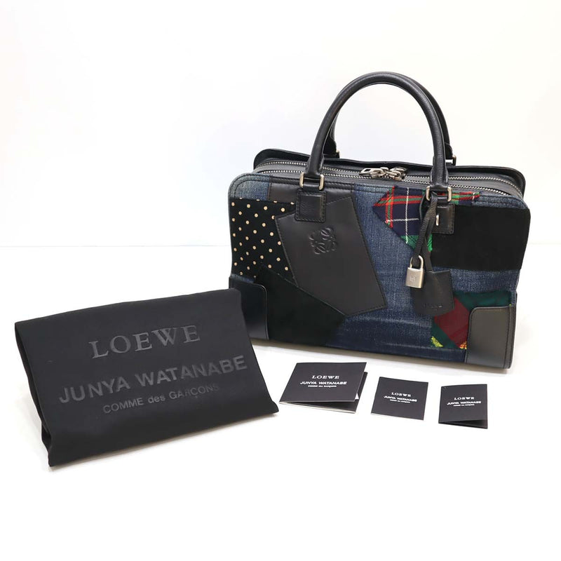 LOEWE JUNYA WATANABE コムデギャルソン コラボ バッグ アマソナ パッチワーク/デニム 335.44.I02 ロエベ 25s127-1