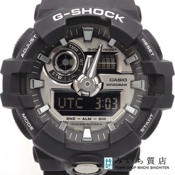 腕時計 稼働 CASIO カシオ Gショック GA-710 クォーツ アナデジ シルバー色文字盤 箱有 24s961-1