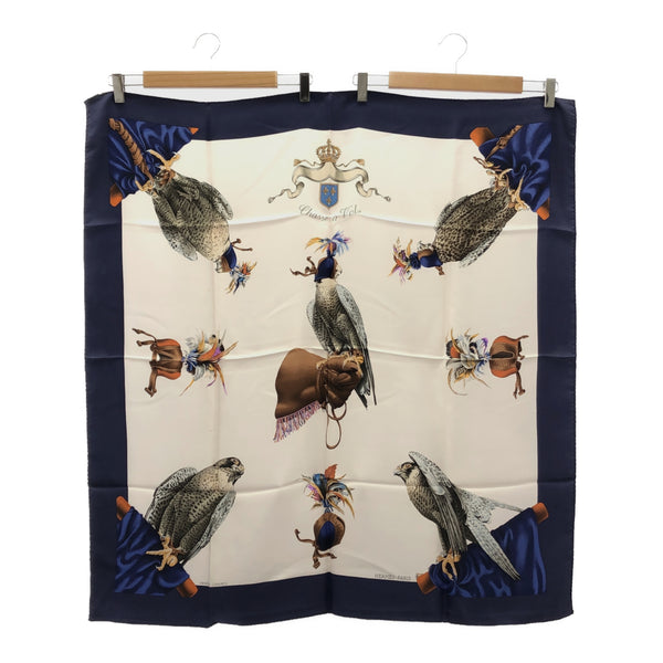 HERMES エルメス スカーフ カレ90 chasse a vol 鷹狩り シルク100％ ブルー 服飾小物 H20494