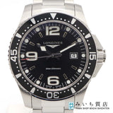 稼働 腕時計 LONGINES ロンジン ハイドロコンクエスト L3.730.4 黒色文字盤 2026.8電池交換済 箱コマ取説 26k350-2