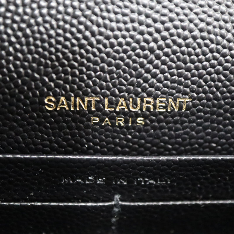 Yves Saint Laurent YSL イヴ サンローラン カサンドラ チェーンウォレット ショルダーバッグ 財布 鞄 ブラック 保管袋有 M3762