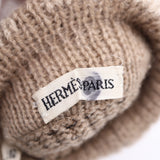 HERMES エルメス 手袋 グローブ ミトン H ロゴ カシミヤ100 ブラウン レディース eco1279