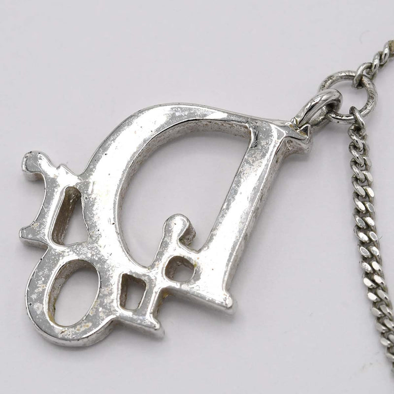 Christian Dior クリスチャン ディオール ネックレス ロゴ ボール ラインストーン シルバーカラー アクセサリー レディース 箱有 H7453