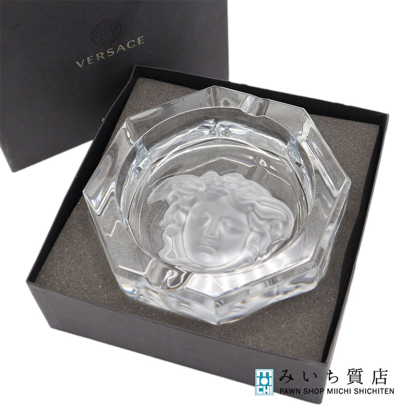 VERSACE ベルサーチ ローゼンタール メデューサ アッシュトレイ 灰皿 クリスタルガラス インテリア 置物 箱有 22k52-1