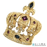 Christian Dior クリスチャンディオール 王冠 ブローチ クラウン ゴールドカラー アクセサリー 23k80-2
