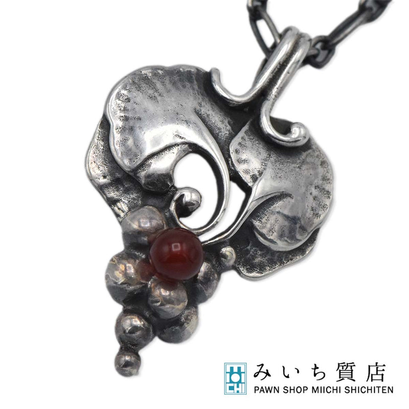 Georg Jensen ジョージジェンセン ネックレス イヤーペンダント 1996 葡萄 カーネリアン シルバー 925 約10.7g アクセサリー H8233-6