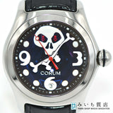 腕時計 稼働 CORUM コルム バブル ジョリー ロジャー 82.140.20 19/500 500本限定 自動巻き ドクロ ネイビー色文字盤 H17699