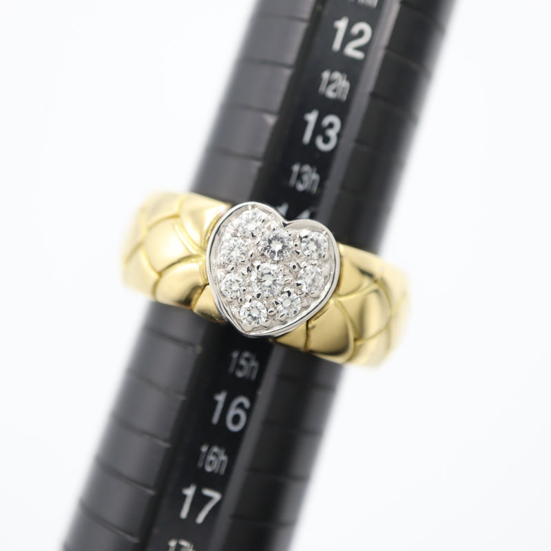 仕上済 Pomellato ポメラート ハート リング 指輪 ダイヤ 750 18kt 約25.1g 約15号 ジュエリー アクセサリー mo55