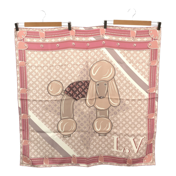 スカーフ LV シルク100％ ピンク M70694 プードル ストール