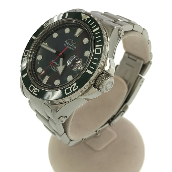 腕時計 Kentex S706M ブラックシェル文字盤 自動巻き AT SS ケンテックス マリンマン ダイバーズ 21k559-2