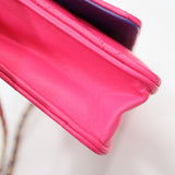 CHANEL シャネル マトラッセ チェーンウォレット ショルダーバッグ バイカラー ラムスキン ピンク×パープル 財布 鞄 付属品有 24k1074-3