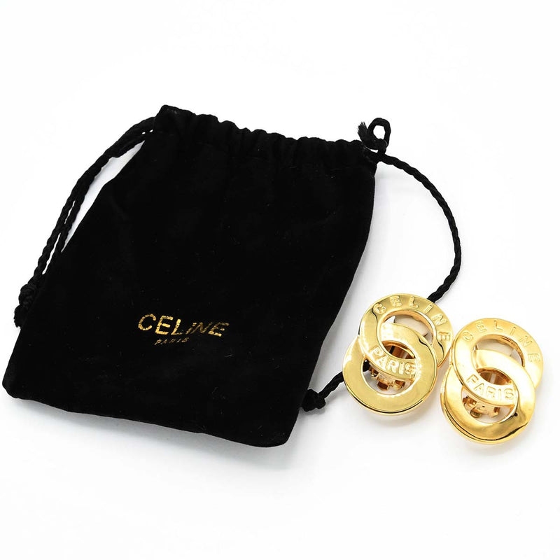 CELINE セリーヌ サークルロゴ イヤリング ゴールドカラー アクセサリー レディース 保管袋有 H1915