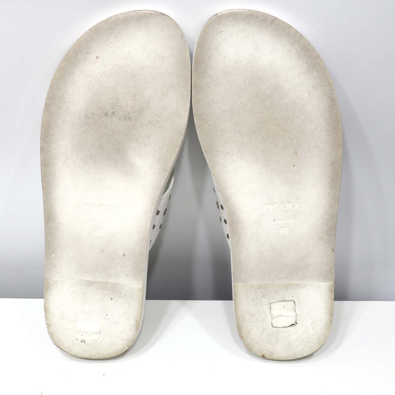 JIMMY CHOO ジミーチュウ サンダル PALMO パルモ スタースタッズサンダル 40 ホワイト 箱袋有 22s547-1