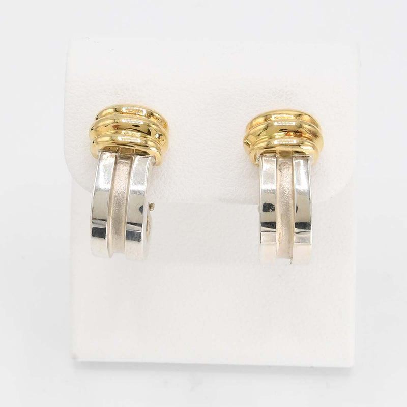 TIFFANY&Co. ティファニー ピアス グルーブドウィズ 925 750 コンビカラー 約7.5g アクセサリー 箱袋 H11595