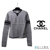 CHANEL シャネル 長袖 カットソー P29247V19763 グレー×ブラック サイズ38 Mサイズ 約9号 レディース H22194