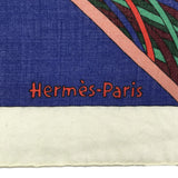 HERMES エルメス スカーフ カレ140 カレジュアン A Travers Champs 田園を通り抜けて カシシル ブルー系 服飾小物 H19205