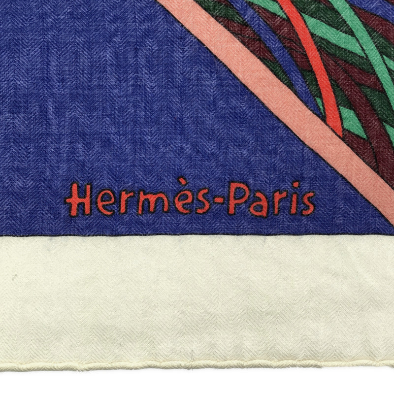 HERMES エルメス スカーフ カレ140 カレジュアン A Travers Champs 田園を通り抜けて カシシル ブルー系 服飾小物 H19205