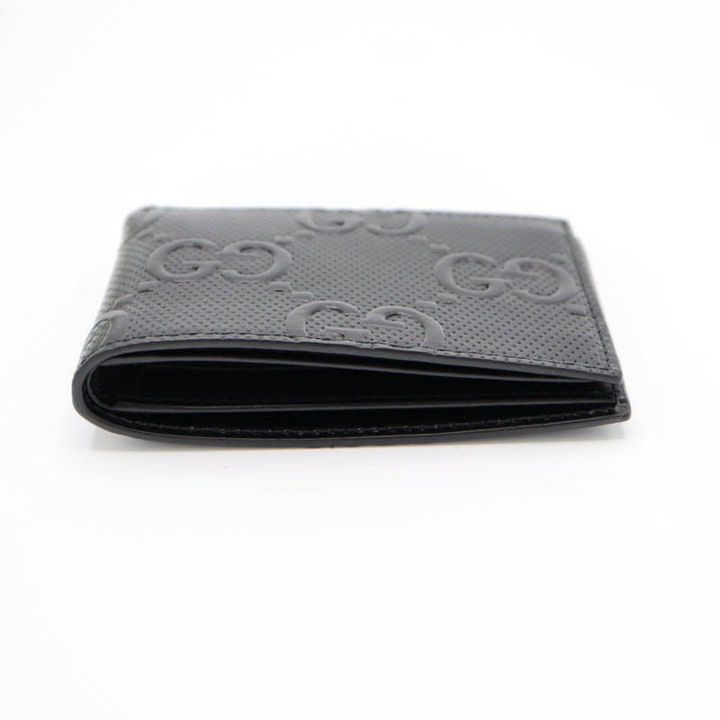 GUCCI グッチ GG エンボス 札入れ カードケース 625559 レザー ブラック 箱有 25k680-1
