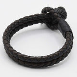 BOTTEGA VENETA ボッテガ レザー ブレス ブレスレット イントレチャート ブラック×ブラウン アクセサリー 箱 maki506