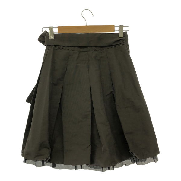 miumiu ミュウミュウ ラップスカート 巻きスカート カーキ 黒フリル サイズ36 5号 レディース 服 H18924