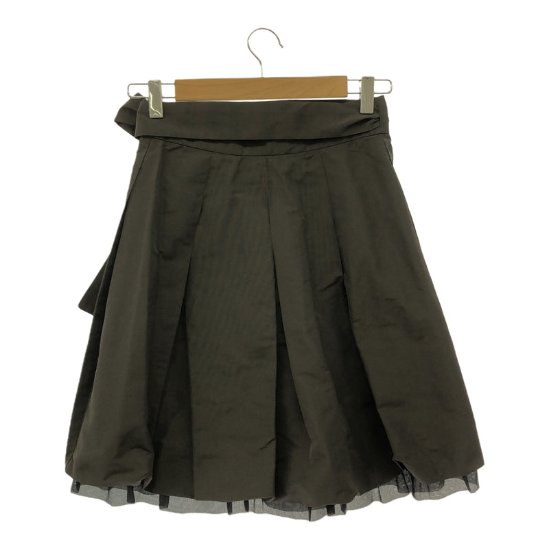 miumiu ミュウミュウ ラップスカート 巻きスカート カーキ 黒フリル サイズ36 5号 レディース 服 H18924