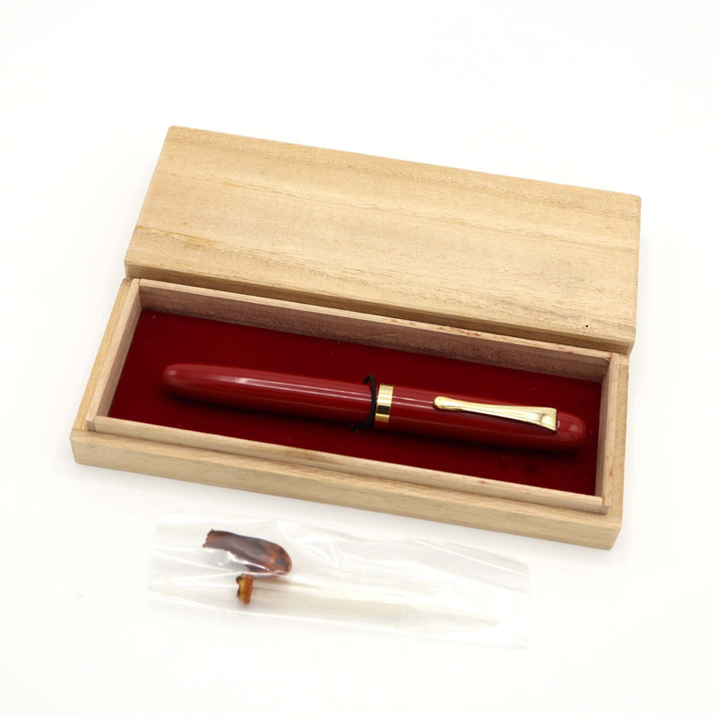 未使用 WARRANTED ワランテッド 万年筆 酒井栄助 14K レッド 文房具 筆記用具 木箱 yo747