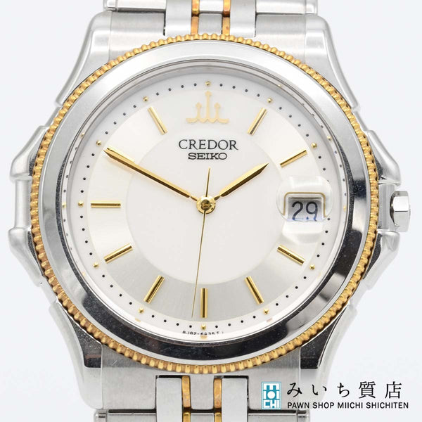 稼働 腕時計 SEIKO セイコー クレドール 8J82-6A30 ラウンドフェイス クォーツ 箱保取説コマあり H20187